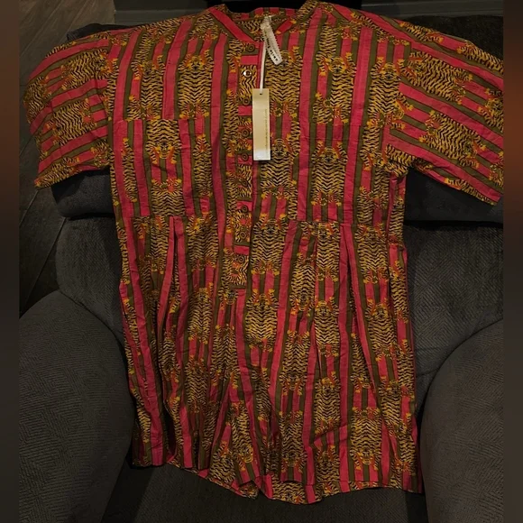 Uncle Frank Nwt Pink And Green Stripes Tiger Romper Xs - Picture 2 of 5